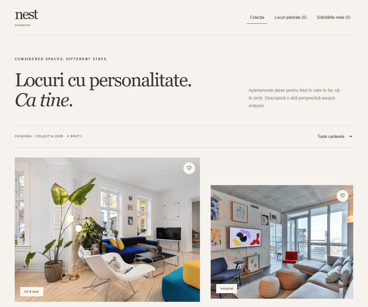 Captură NEST COLLECTION — Colecție de apartamente cu galerie asimetrică.